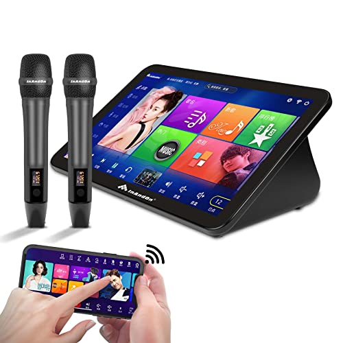 Inandon Karaoke Machine with Touch Screen and App