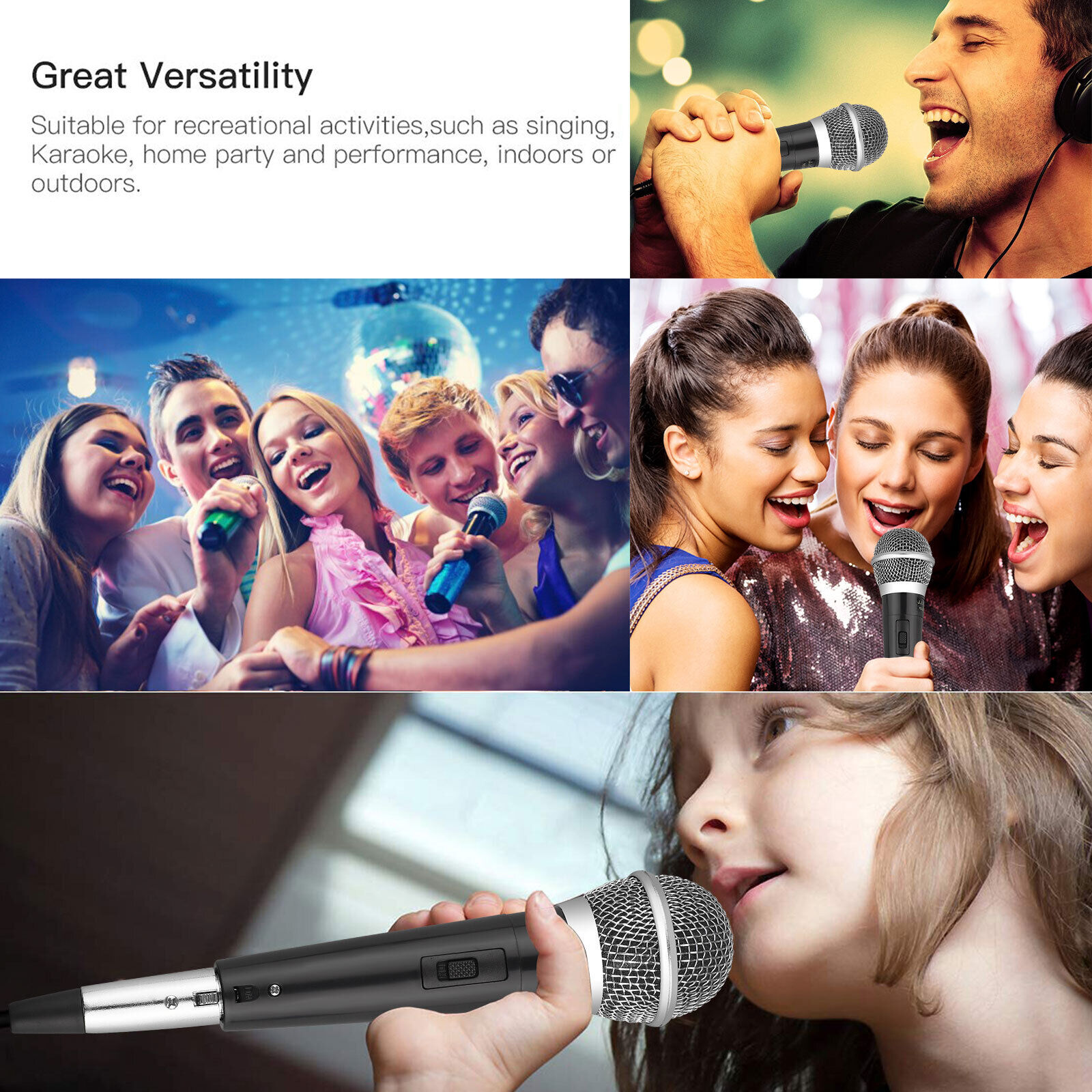 10Ft Wired Handheld Dynamic Karaoke Microphone