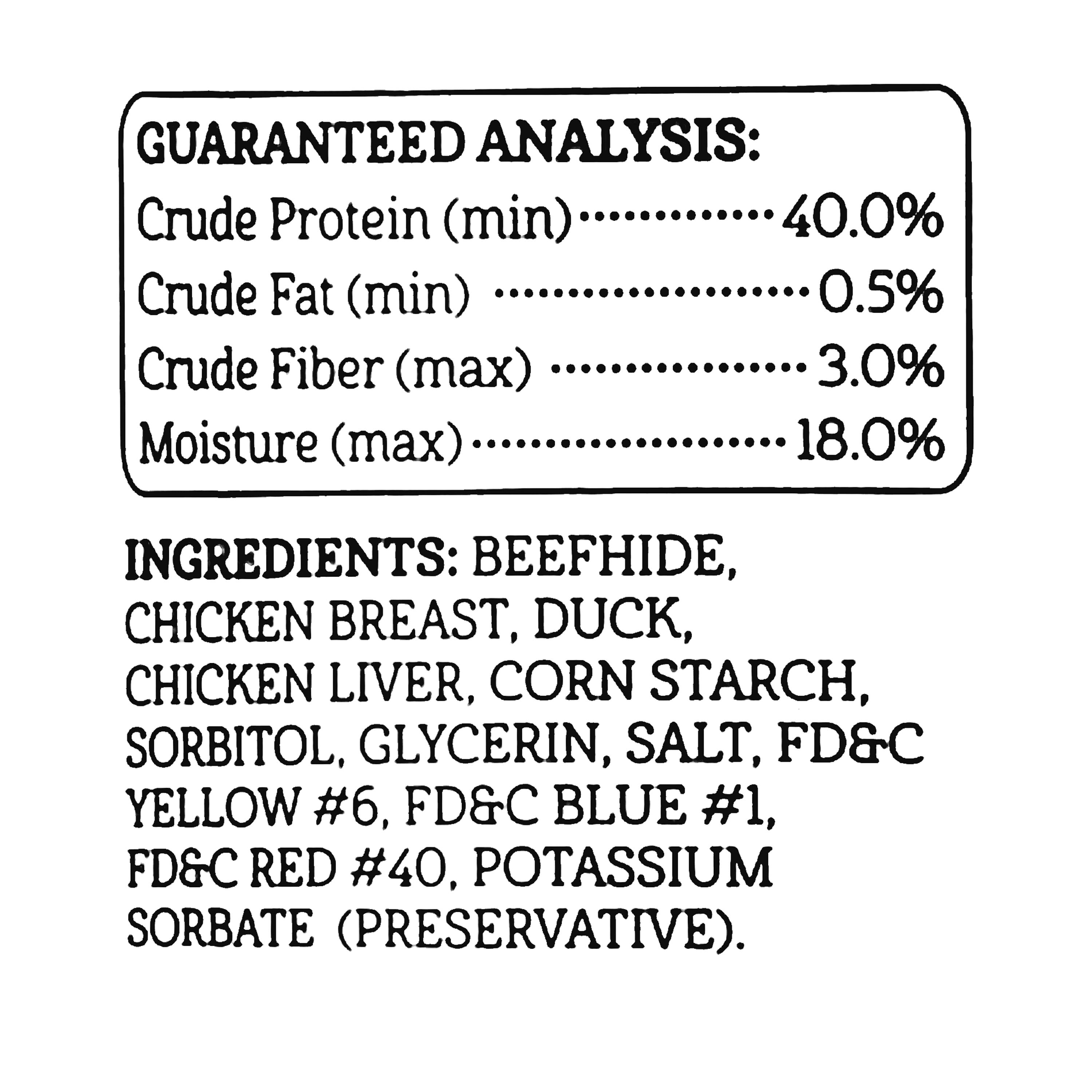 Tri-Flavored Rawhide Chews for Dogs, 10 Count