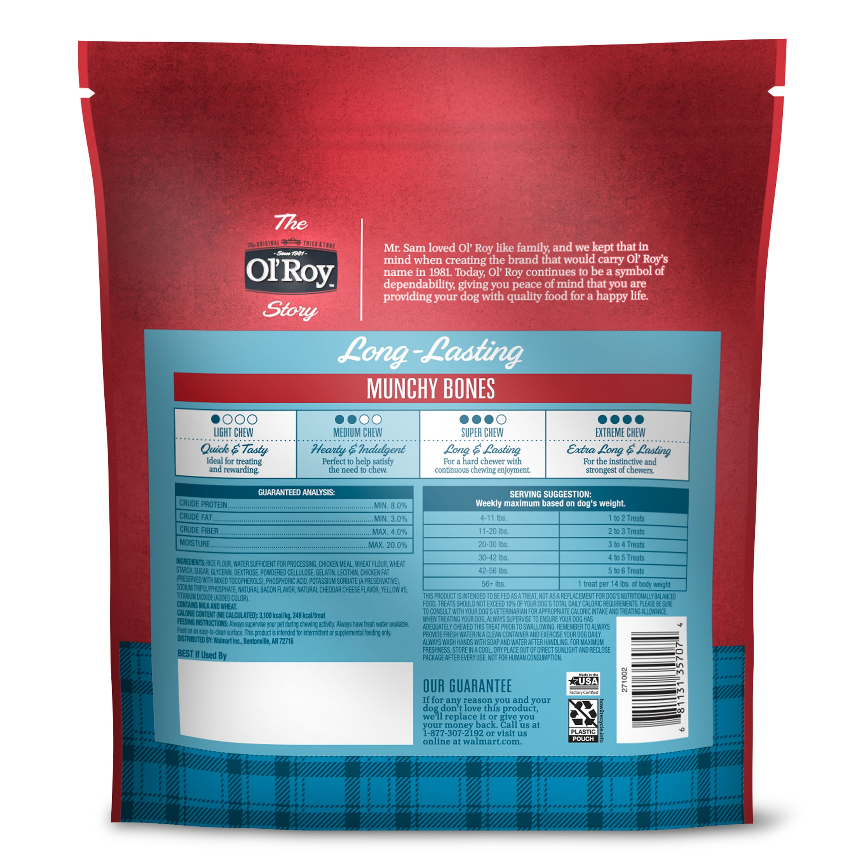 Ol' Roy Bacon & Cheese Dog Treats - 7 Count