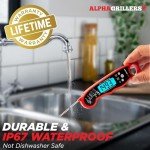 Alpha Grillers Instant Read Meat Thermometer - Waterproof & Backlight