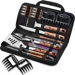 27pc BBQ Tool Set with Meat Claws & Carry Bag