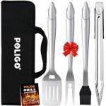 POLIGO 5-Piece Stainless Steel BBQ Grill Tools