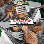 Heavy-Duty Wooden BBQ Tool Set with Spatula, Fork, Tongs
