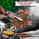 Heavy-Duty Wooden BBQ Tool Set with Spatula, Fork, Tongs