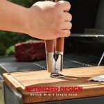 Heavy-Duty Wooden BBQ Tool Set with Spatula, Fork, Tongs