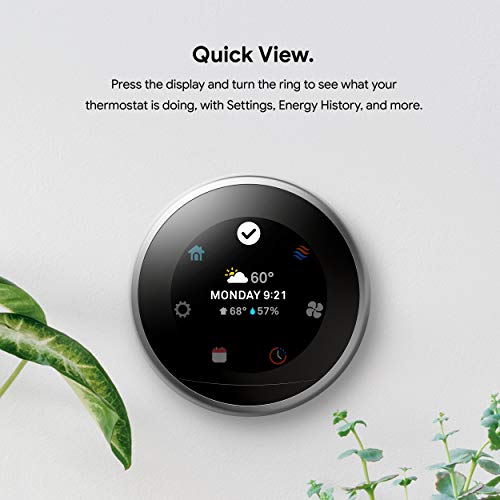 Nest Learning Thermostat - 3rd Gen - Stainless Steel