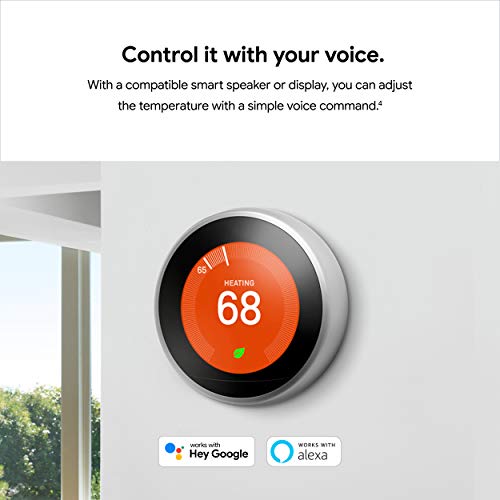 Nest Learning Thermostat - 3rd Gen - Stainless Steel
