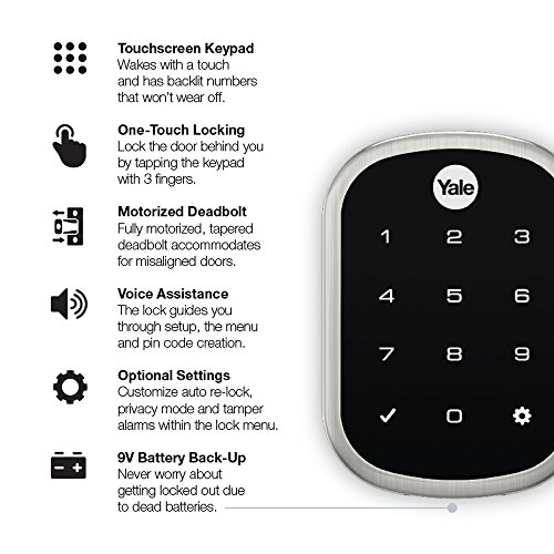Yale Touchscreen Door Lock in Satin Nickel