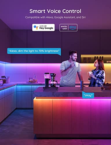 Smart 100ft LED Strip Lights with Music Sync