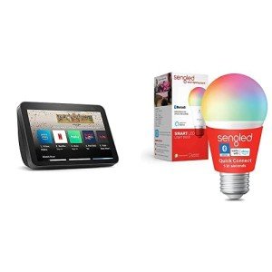 Echo Show 8 with Sengled Color Bulb, Charcoal