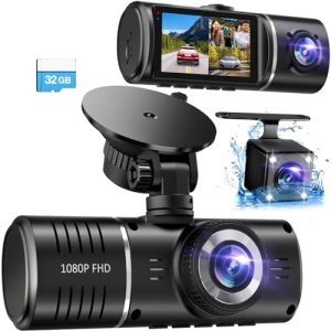 Triple Channel 1080P Dash Cam with 32GB Card