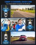 Triple Channel 1080P Dash Cam with 32GB Card