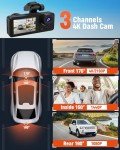 4K Dash Cam with Front and Rear Cameras