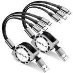 Minlu 2-Pack 3A 3-in-1 Fast Charger Cables