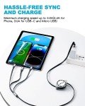 Minlu 2-Pack 3A 3-in-1 Fast Charger Cables