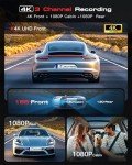 3-Channel 4K Dash Cam with Night Vision & GPS