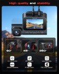 3-Channel 4K Dash Cam with Night Vision & GPS