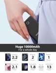 Slim 10,000mAh Portable Charger with Built-in Cables