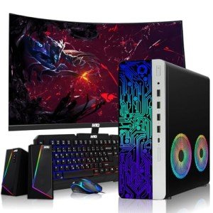 HP G4 Desktop with 24" Curved Monitor & RGB Setup