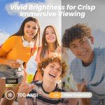 JABER 1080P WiFi 6 Bluetooth Outdoor Projector