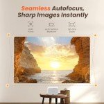 JABER 1080P WiFi 6 Bluetooth Outdoor Projector