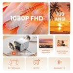 JABER 1080P WiFi 6 Bluetooth Outdoor Projector