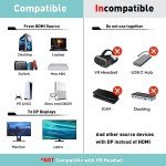 Active HDMI to DisplayPort Cable - 6FT, 4K 60Hz