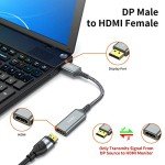 4K DisplayPort to HDMI Adapter Cable - Gold-Plated