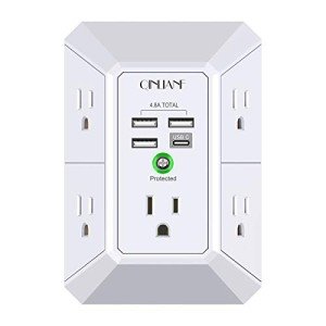 5-Outlet USB Wall Charger and Surge Protector