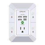 5-Outlet USB Wall Charger and Surge Protector