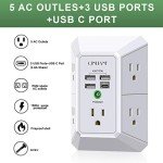 5-Outlet USB Wall Charger and Surge Protector