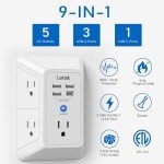 5-Outlet Surge Protector with 4 USB Ports