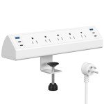 Under Desk Power Strip with USB-C Fast Charging