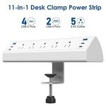 Under Desk Power Strip with USB-C Fast Charging