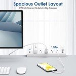 Under Desk Power Strip with USB-C Fast Charging