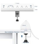 Under Desk Power Strip with USB-C Fast Charging
