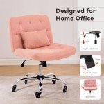 Comfy Pink Swivel Chair with Wheels and Lumbar Support