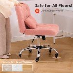 Comfy Pink Swivel Chair with Wheels and Lumbar Support