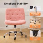 Comfy Pink Swivel Chair with Wheels and Lumbar Support