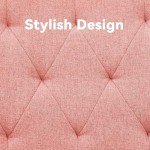 Comfy Pink Swivel Chair with Wheels and Lumbar Support