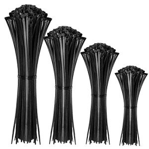 400 Black Cable Ties in Various Sizes