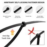 400 Black Cable Ties in Various Sizes