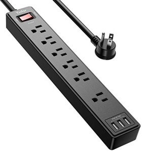 6-Outlet Power Strip with USB Ports and Surge Protection
