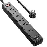 6-Outlet Power Strip with USB Ports and Surge Protection