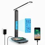 LAOPAO LED Desk Lamp with Wireless Charger & Clock