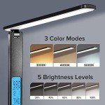 LAOPAO LED Desk Lamp with Wireless Charger & Clock
