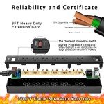 6-Outlet Power Strip with USB Ports and Surge Protection