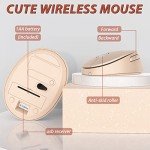 Retro Wireless Keyboard and Mouse Set - Milk Tea