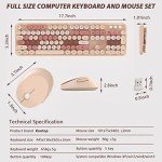 Retro Wireless Keyboard and Mouse Set - Milk Tea
